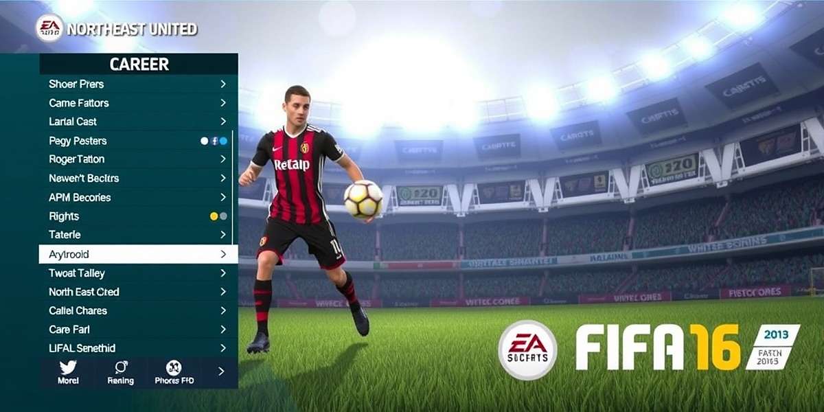 FIFA 16: NorthEast United Career career mode interface with watermark